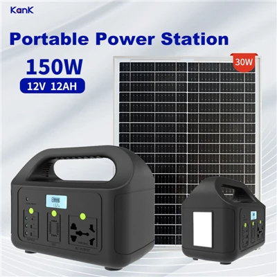 Dış Mekan Enerji Depolama Güç Kaynağı Kurşun Asit Akü 150W Güneş Panelli Taşınabilir Güç İstasyonu